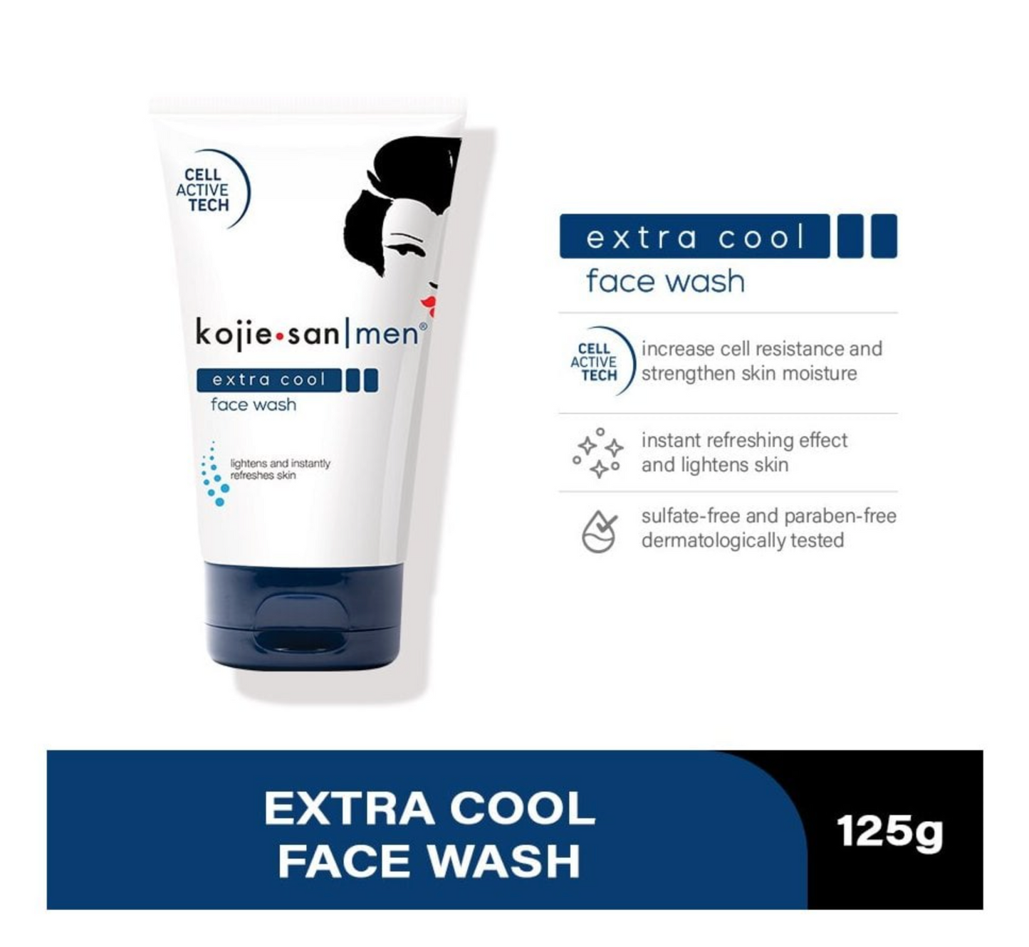 Kojie San Men Extra Cool Face Wash 125g