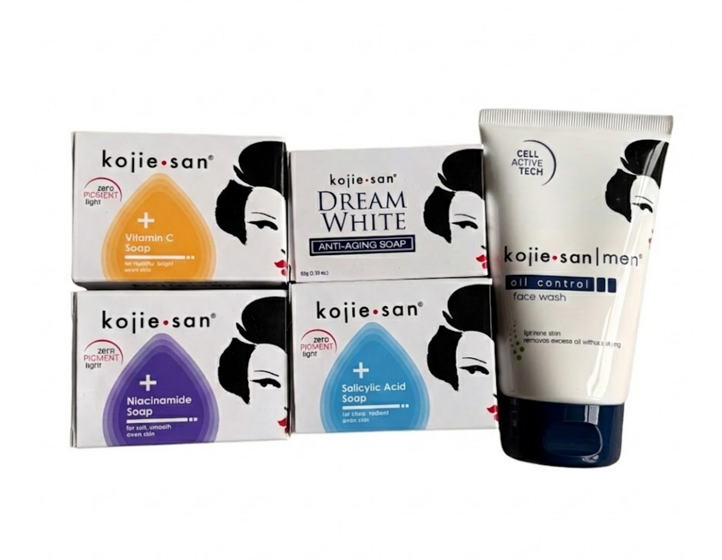 Complete Kojie San Skincare Routine Bundle - Men's Wash, Soaps & Travel Size Kit